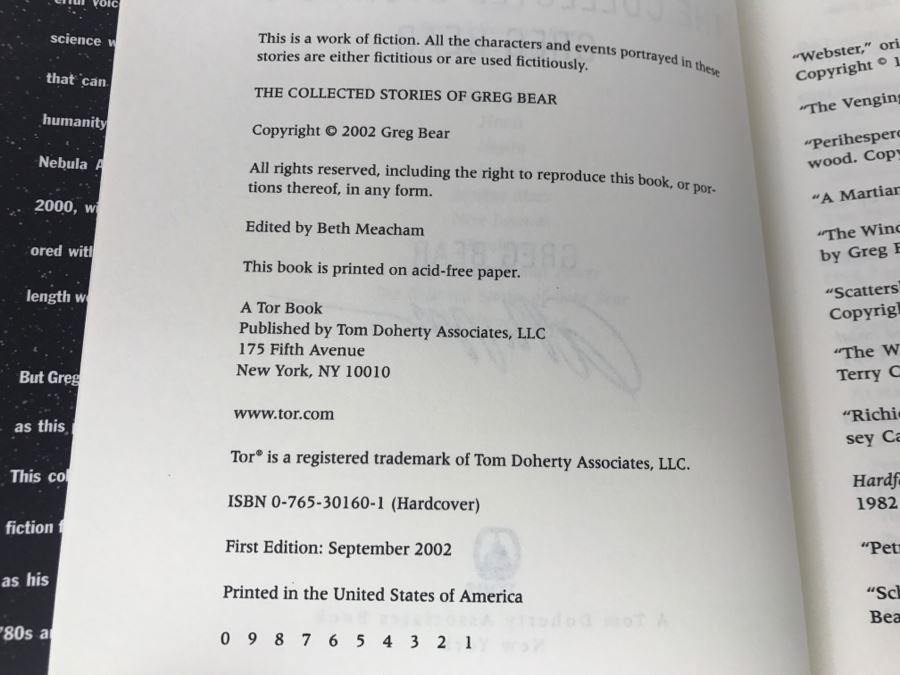 Signed First Edition 2002 The Collected Stories Of Greg Bear By Greg Bear [Photo 9]