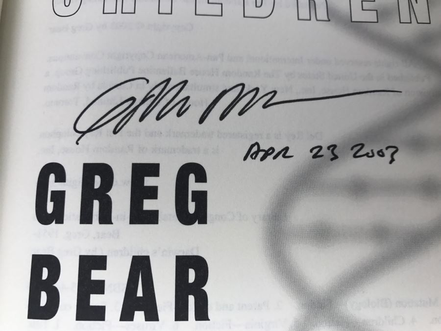 Signed First Edition 2003 Hardcover Book Darwin's Children By Greg Bear [Photo 7]