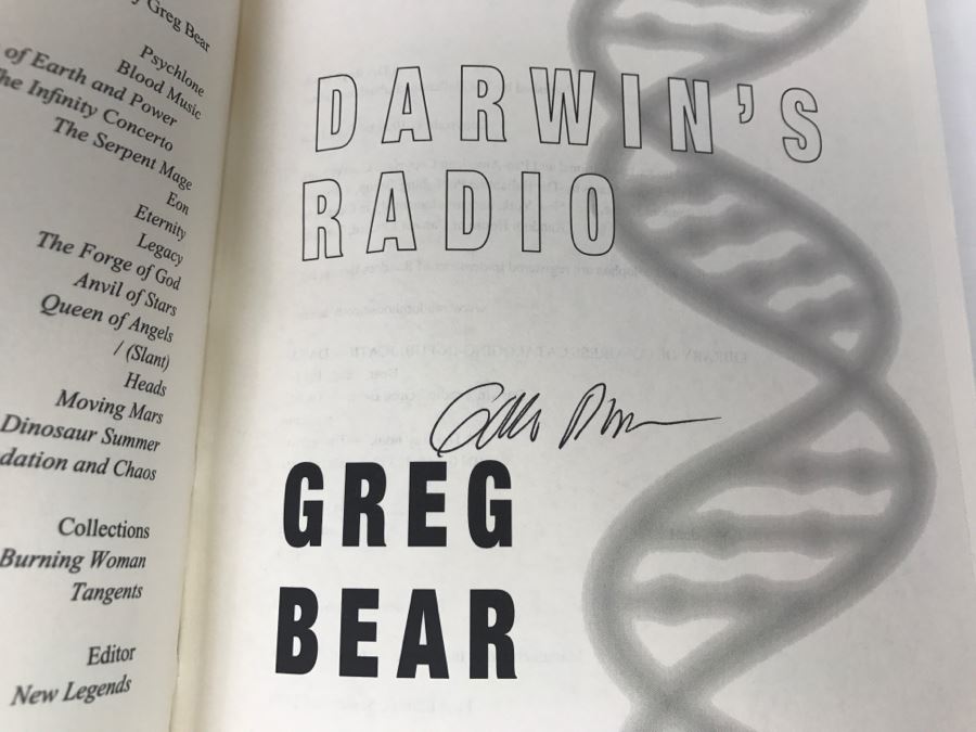 Signed First Edition 1999 Hardcover Book Darwin's Radio By Greg Bear [Photo 6]