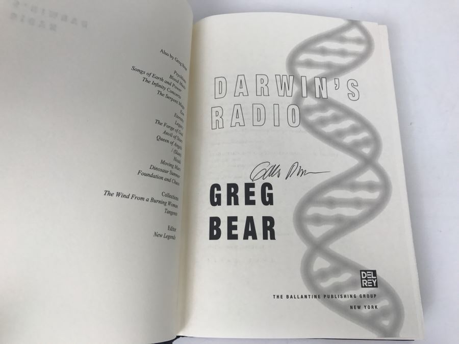 Signed First Edition 1999 Hardcover Book Darwin's Radio By Greg Bear [Photo 5]