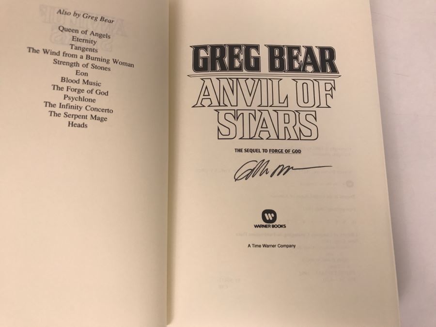 Signed First Printing 1992 Hardcover Book Anvil Of Stars By Greg Bear [Photo 5]