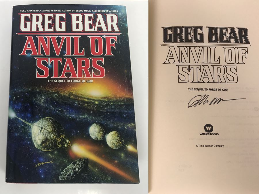 Signed First Printing 1992 Hardcover Book Anvil Of Stars By Greg Bear