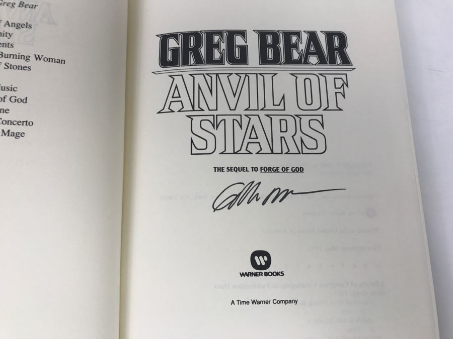 Signed First Printing 1992 Hardcover Book Anvil Of Stars By Greg Bear [Photo 7]