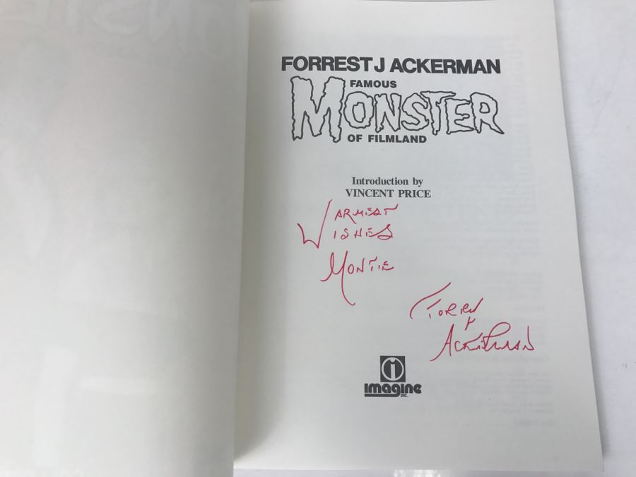 Signed First Printing Book Famous Monsters Of Filmland By Forrest J Ackerman (Signed By Forrest J Ackerman) [Photo 5]