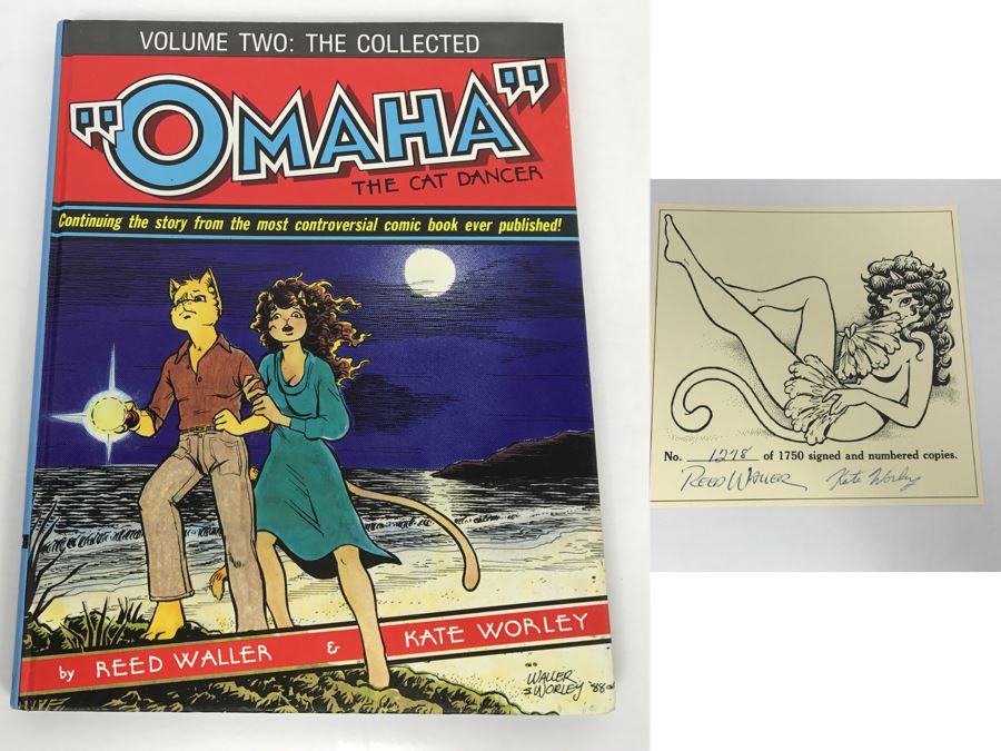 Signed Limited Edition Hardcover Book Volume Two: The Collected 'OMAHA' The Cat Dancer By Reed Waller And Kate Worley 1278 Of 1750 (Signed By Both Authors) ADULT Book