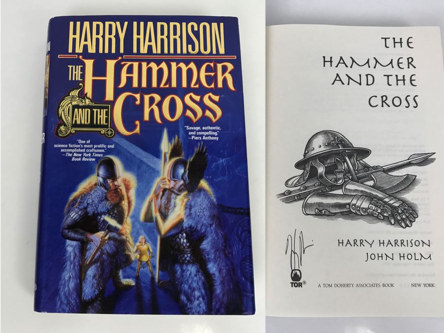 Signed First Edition Hardcover Book The Hammer And The Cross By Harry Harrison And John Holm (Signed By Harry Harrison) [Photo 1]