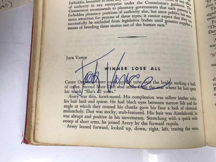 Signed Second Printing 1953 Hardcover Book Omnibus Of Science Fiction Signed By Ray Bradbury, L. Sprague De Camp, Jack Vance, A.E. Van Vogt, Alan E. Nourse [Photo 16]