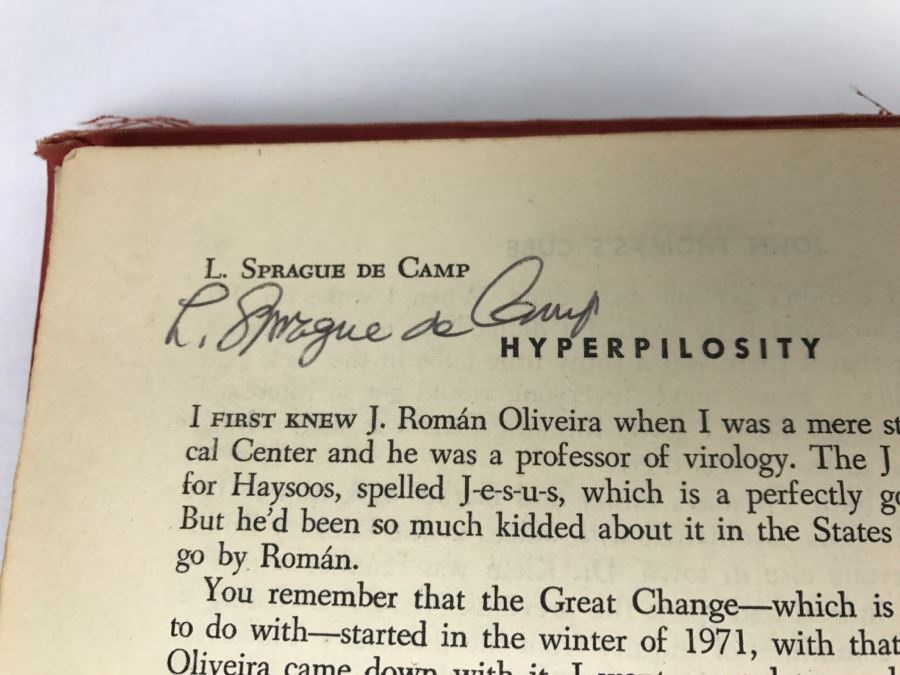Signed Second Printing 1953 Hardcover Book Omnibus Of Science Fiction Signed By Ray Bradbury, L. Sprague De Camp, Jack Vance, A.E. Van Vogt, Alan E. Nourse [Photo 13]