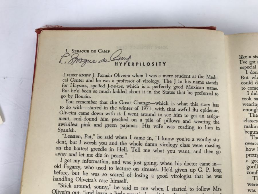 Signed Second Printing 1953 Hardcover Book Omnibus Of Science Fiction Signed By Ray Bradbury, L. Sprague De Camp, Jack Vance, A.E. Van Vogt, Alan E. Nourse [Photo 12]
