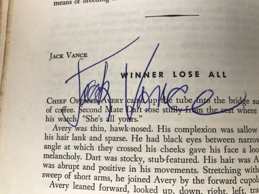 Signed Second Printing 1953 Hardcover Book Omnibus Of Science Fiction Signed By Ray Bradbury, L. Sprague De Camp, Jack Vance, A.E. Van Vogt, Alan E. Nourse [Photo 17]
