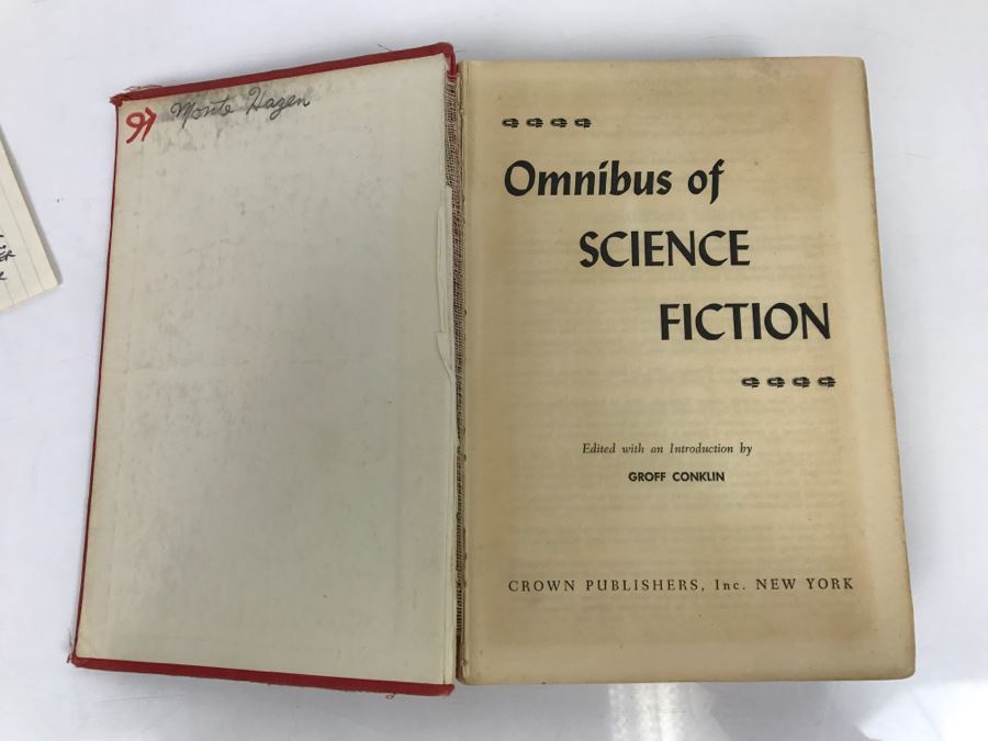 Signed Second Printing 1953 Hardcover Book Omnibus Of Science Fiction Signed By Ray Bradbury, L. Sprague De Camp, Jack Vance, A.E. Van Vogt, Alan E. Nourse [Photo 8]