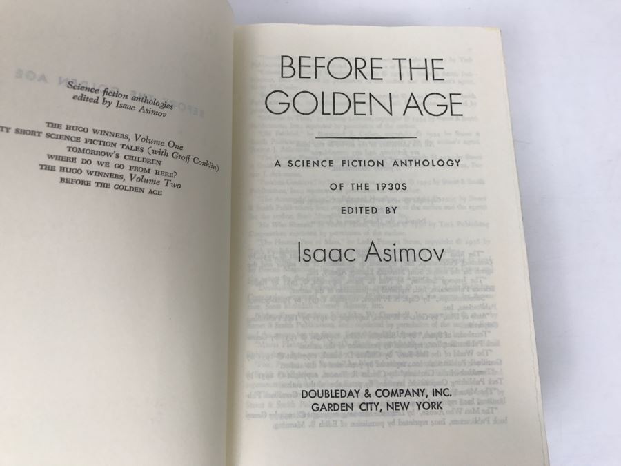 Signed 1974 Hardcover Book Before The Golden Age: A Science Fiction Anthology Of The 1930s Edited By Isaac Asimov (Signed By Jack Williamson) [Photo 6]