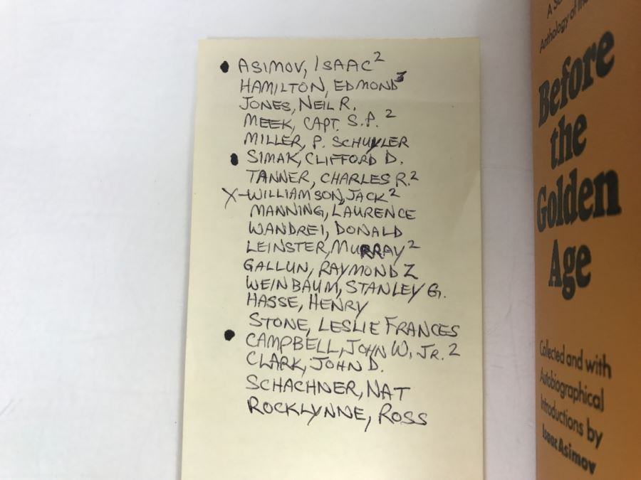 Signed 1974 Hardcover Book Before The Golden Age: A Science Fiction Anthology Of The 1930s Edited By Isaac Asimov (Signed By Jack Williamson) [Photo 3]