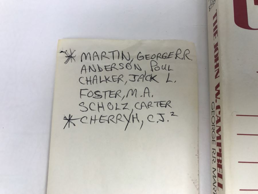 Signed First Bluejay Printing 1984 Paperback Book The John W. Campbell Awards Volume 5 (Signed By George R. R. Martin And C.J. Cherryh) [Photo 3]