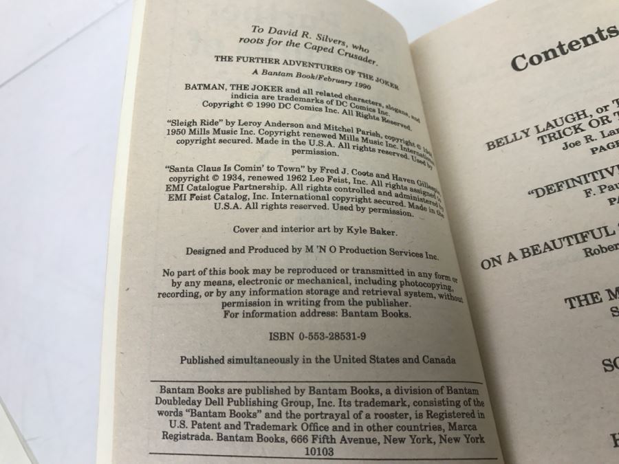 Pair Of Paperback Books: Signed 1990 Copy Of The Further Adventures Of The Joker (Signed By Martin H. Grenberg, Edward Bryant, Robert Sheckley, Garfield Reeves-Stevens And Mike Resnick) And 1993 The Further Adventures Of Batman Vol 3 Feat Catwoman [Photo 10]