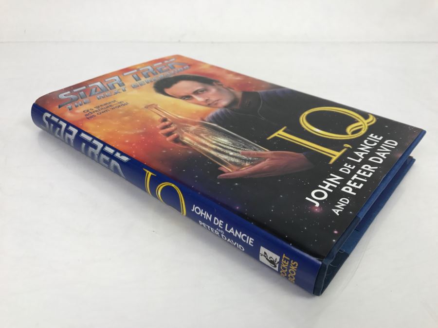 Signed First Pocket Books Printing 1999 Hardcover Book STAR TREK The Next Generation I,Q By John De Lancie And Peter David (Signed By Peter David) [Photo 3]