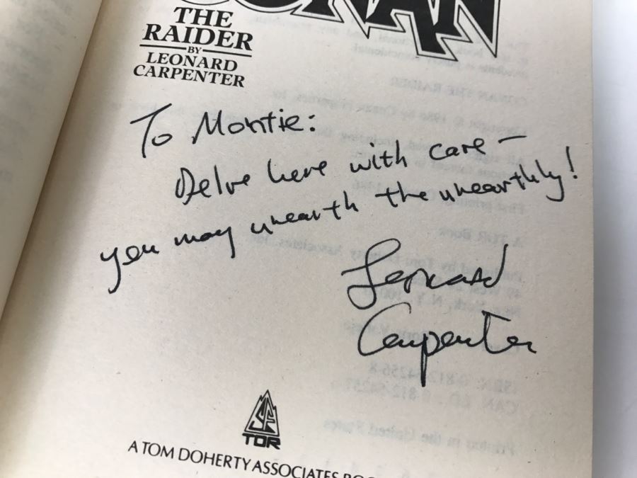 Signed First Printing 1986 Paperback Book Conan The Raider By Leonard Carpenter [Photo 6]