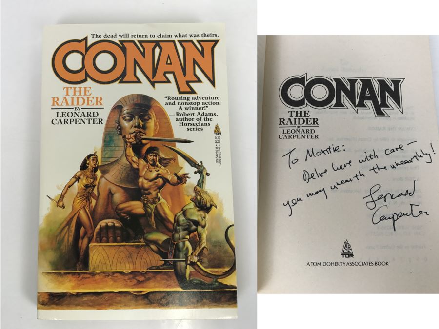 Signed First Printing 1986 Paperback Book Conan The Raider By Leonard Carpenter [Photo 1]