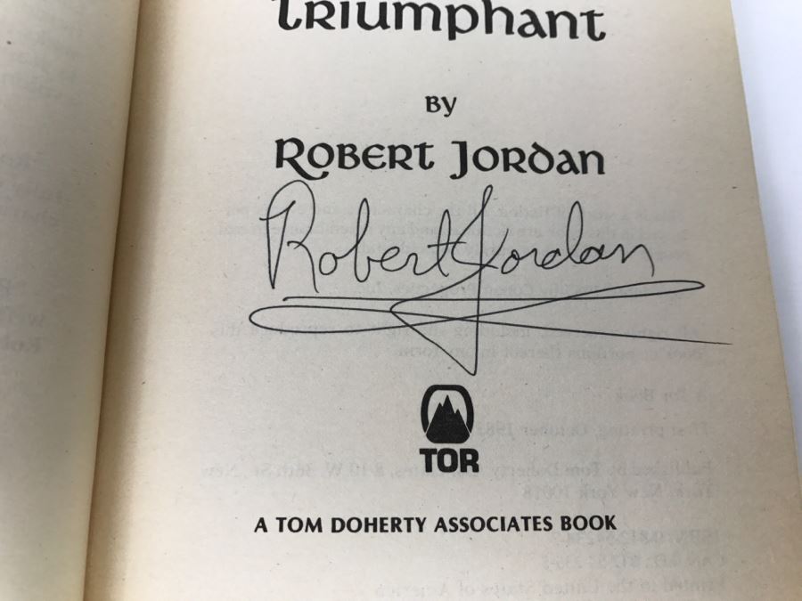 Signed Set Of (3) First Printing Paperback Books: 1982 Conan The Defender, 1983 Conan The Triumphant And 1984 Conan The Victorious By Robert Jordan (Each Copy Signed By Robert Jordan) [Photo 12]