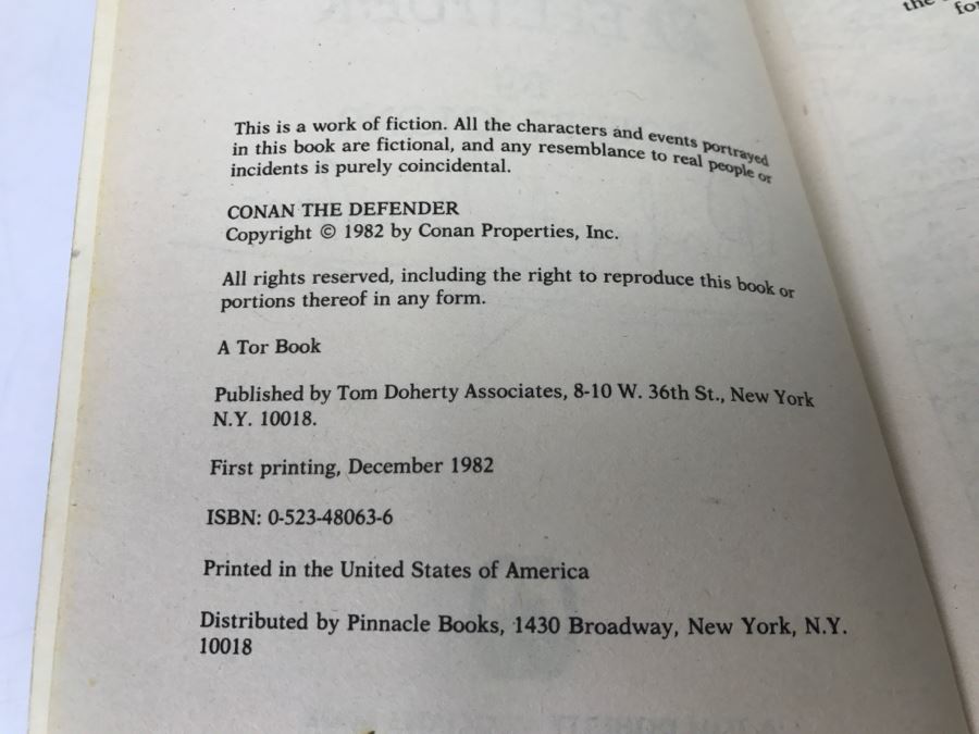 Signed Set Of (3) First Printing Paperback Books: 1982 Conan The Defender, 1983 Conan The Triumphant And 1984 Conan The Victorious By Robert Jordan (Each Copy Signed By Robert Jordan) [Photo 10]