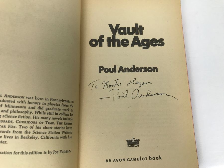 Signed First Printing Camelot Edition 1969 Vault Of The Ages By Poul Anderson [Photo 5]