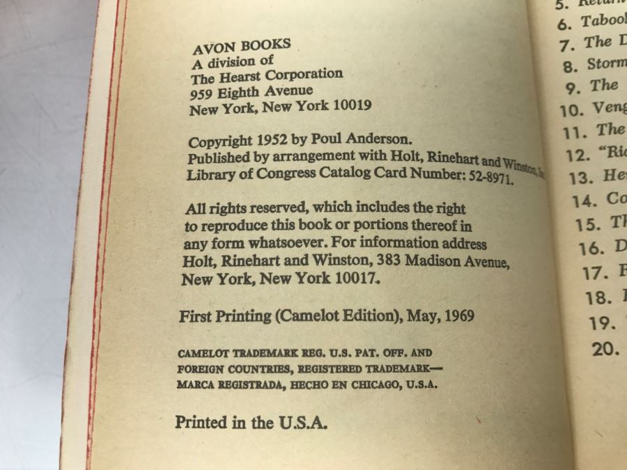 Signed First Printing Camelot Edition 1969 Vault Of The Ages By Poul Anderson [Photo 8]