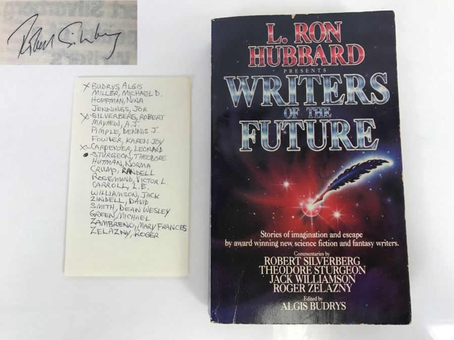 Signed Paperback Book L. Ron Hubbard Presents Writers Of The Future - Signed By Algis Budrys, Robert Silverberg And Leonard Carpenter [Photo 1]