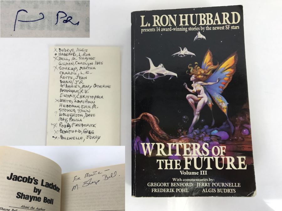 Signed First Edition 1987 Paperback Book L. Ron Hubbard Presents Writers Of The Future Volume III (Signed By Algis Budrys, M. Shayne Bell, Martha Soukup, Lori Ann White, Frederik Pohl, Gregory Benford, Jerry Pournelle) [Photo 1]
