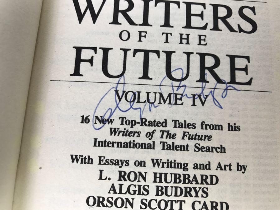Signed First Edition 1988 Paperback Book L. Ron Hubbard Presents Writers Of The Future Volume IV (Signed By Algis Budrys, Tim Powers And Kelly Freas) [Photo 7]