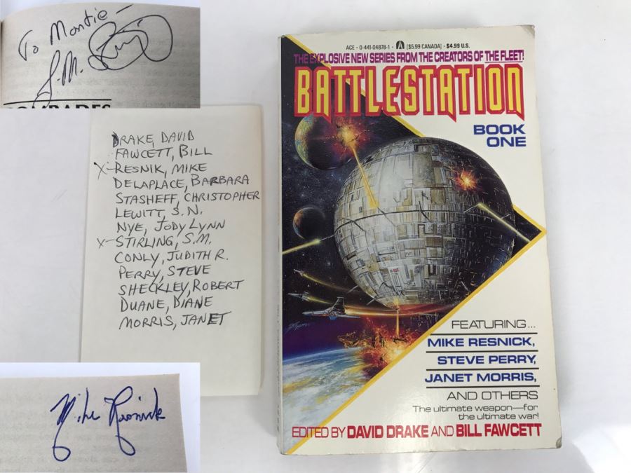 Signed First Edition 1992 Paperback Book Battlestation Book One (Signed By Mike Resnick And S.M. Stirling) [Photo 1]
