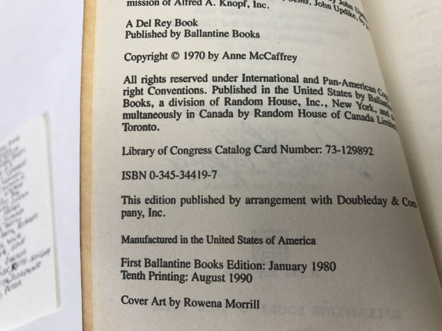 Signed Paperback Book Alchemy And Academe Selected By Anne McCaffrey (Signed By Anne McCaffrey And L. Sprague De Camp) [Photo 8]