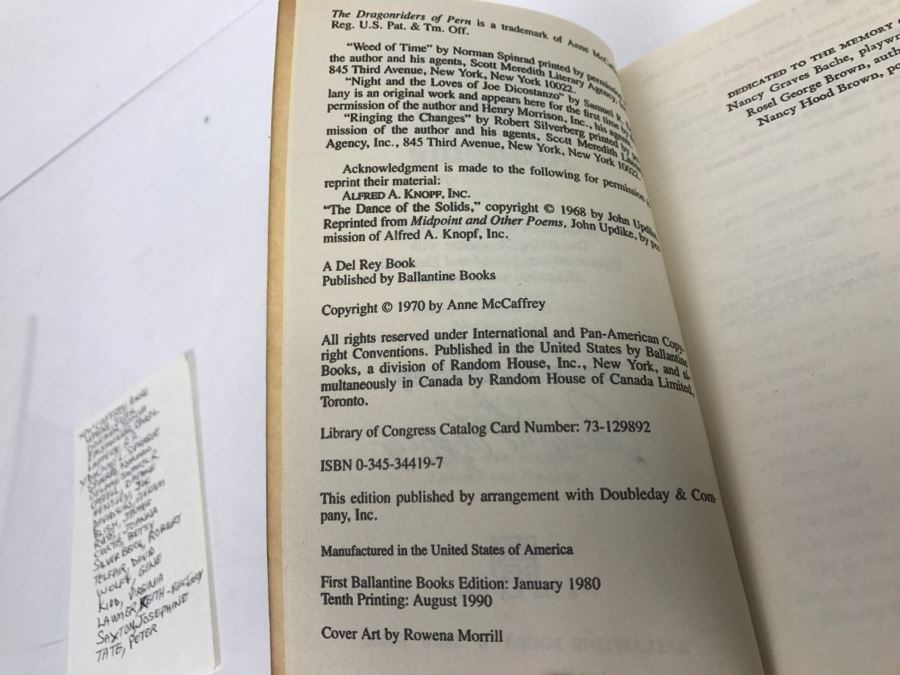 Signed Paperback Book Alchemy And Academe Selected By Anne McCaffrey (Signed By Anne McCaffrey And L. Sprague De Camp) [Photo 7]