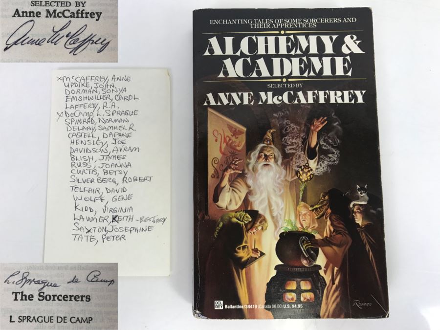 Signed Paperback Book Alchemy And Academe Selected By Anne McCaffrey (Signed By Anne McCaffrey And L. Sprague De Camp) [Photo 11]