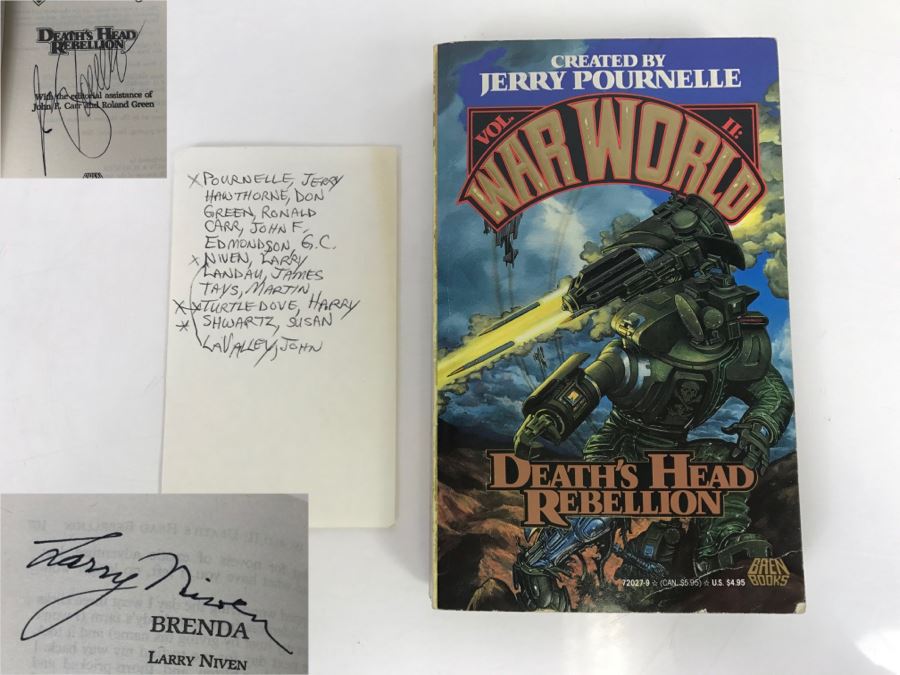 Signed Paperback Book War World Vol II (Signed By Jerry Pournelle, Larry Niven, Harry Turtledove And Susan Shwartz) [Photo 1]