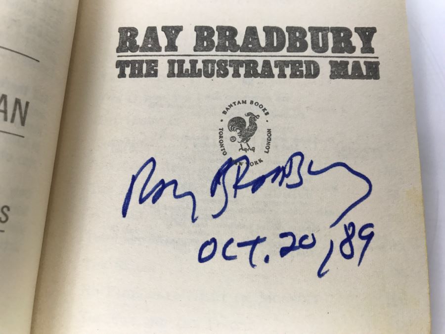 Signed Paperback Book The Illustrated Man By Ray Bradbury [Photo 7]