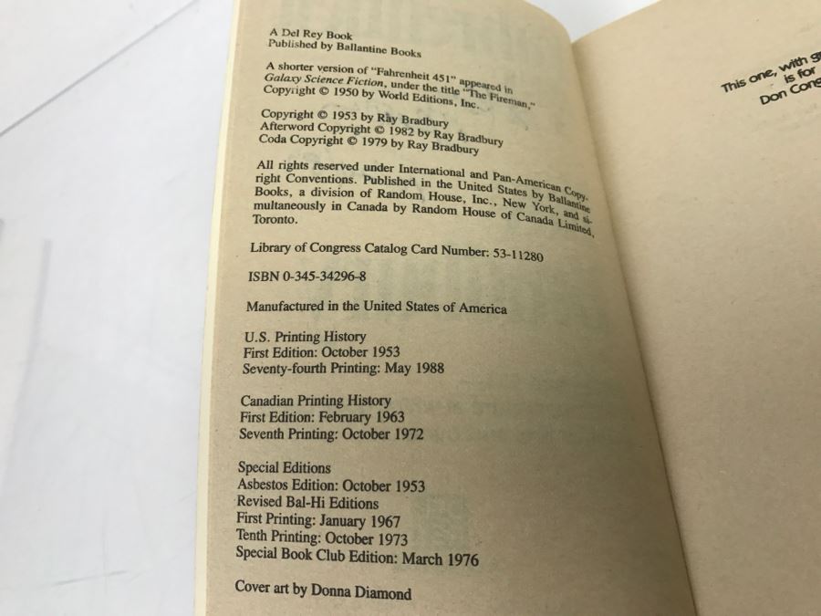 Signed Paperback Book Fahrenheit 451 By Ray Bradbury [Photo 7]