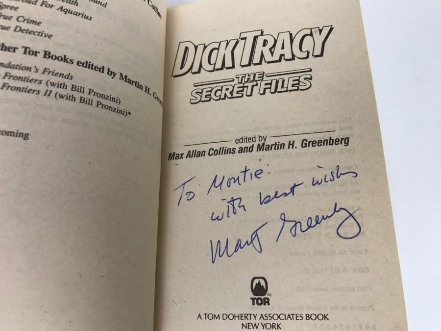 Signed First Edition 1990 Paperback Book Dick Tracy: The Secret Files (Signed By Martin H. Greenberg And Mike Resnick) [Photo 6]