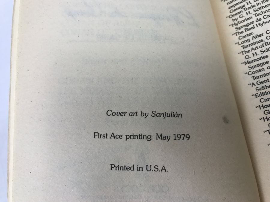 Signed First Ace Printing 1979 Paperback Book The Blade Of Conan By L. Sprague De Camp (Signed By L. Sprague De Camp, Poul Anderson, Fritz Leiber, Jerry E. Pournelle And Marion Zimmer Bradley) [Photo 9]