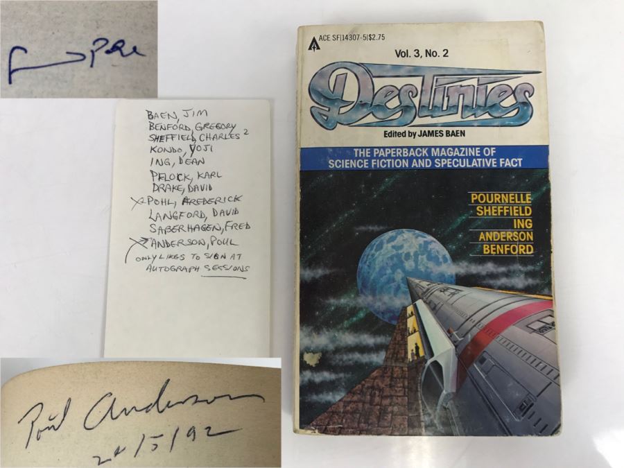 Signed Destinies The Paperback Magazine Of Science Fiction And Speculative Fact Volume 3, No. 2 (Signed By Frederik Pohl And Poul Anderson) [Photo 1]
