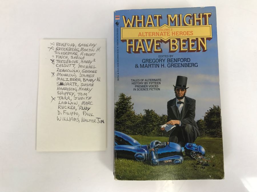 Signed 1990 Paperback Book What Might Have Been? Volume 2: Alternate Heroes (Signed By Gregory Benford, Martin H. Greenberg, Harry Turtledove, James Morrow And Judith Tarr) [Photo 2]