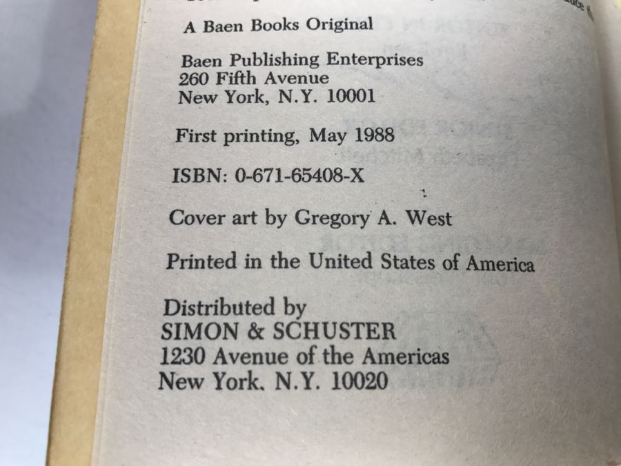 Signed First Printing 1988 Paperback Book New Destinies, Summer 1988 (Signed By Jim Baen, Poul Anderson, Harry Turtledove, S.M. Stirling And Marc Stiegler) [Photo 9]