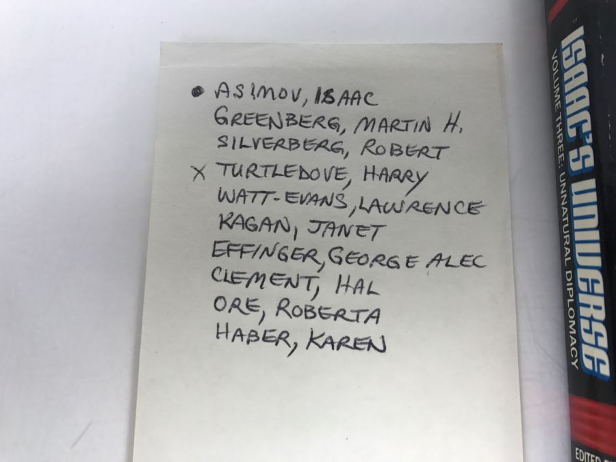 Signed First Avon Books Printing 1993 Paperback Book Isaac's Universe: Unnatural Diplomacy (Vol. 3) Signed By Harry Turtledove [Photo 3]