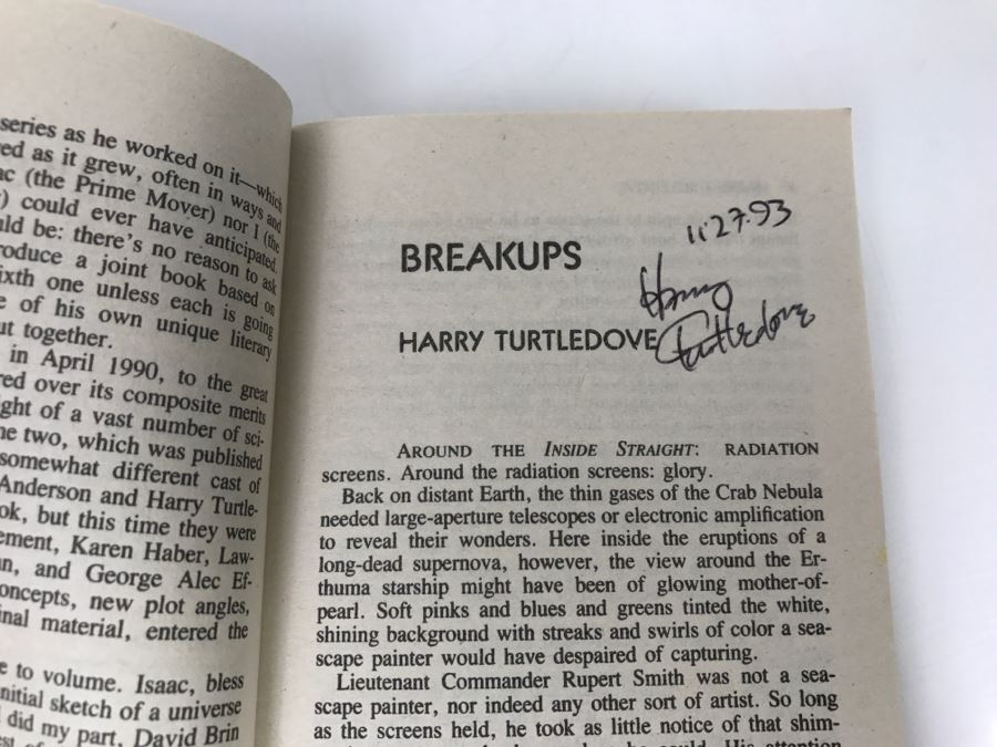 Signed First Avon Books Printing 1993 Paperback Book Isaac's Universe: Unnatural Diplomacy (Vol. 3) Signed By Harry Turtledove [Photo 9]