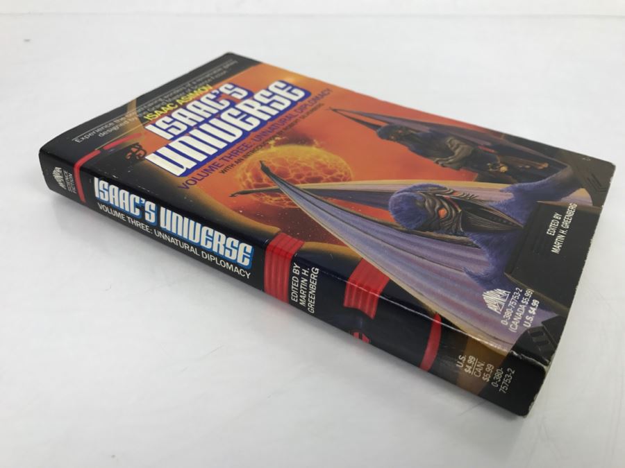Signed First Avon Books Printing 1993 Paperback Book Isaac's Universe: Unnatural Diplomacy (Vol. 3) Signed By Harry Turtledove [Photo 4]