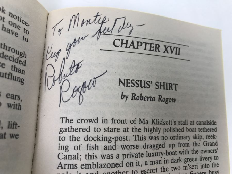 Signed First Printing 1988 Paperback Book Merovingen Nights #3 Troubled Waters By C.J. Cherryh (Signed By C.J. Cherryh, Mercedes Lackey, Roberta Rogow And Leslie Fish) [Photo 12]