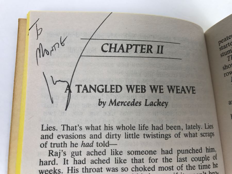 Signed First Printing 1988 Paperback Book Merovingen Nights #3 Troubled Waters By C.J. Cherryh (Signed By C.J. Cherryh, Mercedes Lackey, Roberta Rogow And Leslie Fish) [Photo 11]