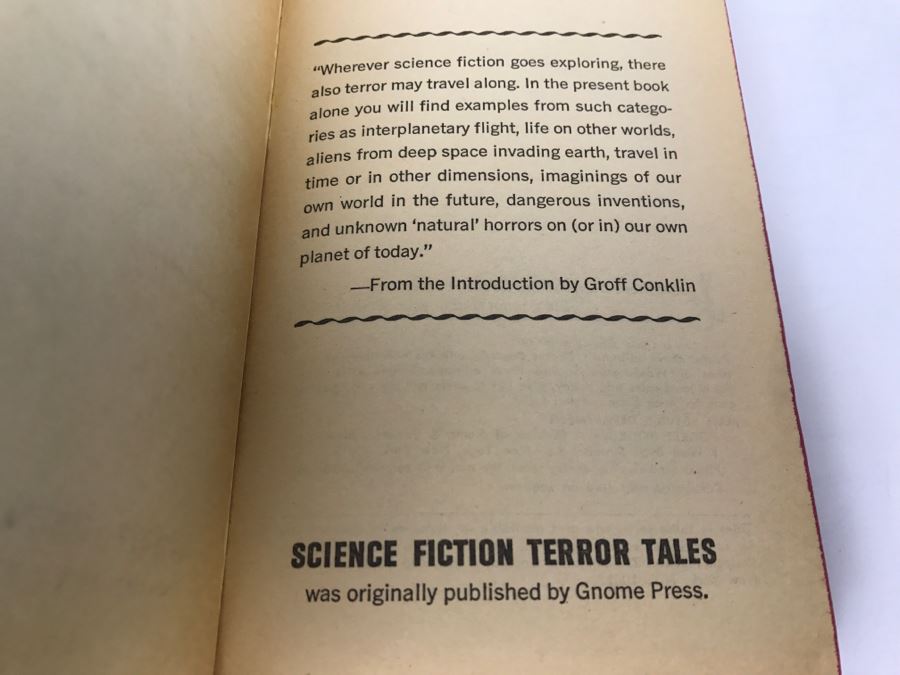 Signed Paperback Book Science Fiction Terror Tales Pocket Books (Signed By Ray Bradbury, Robert Sheckley And Alan E. Nourse) [Photo 7]