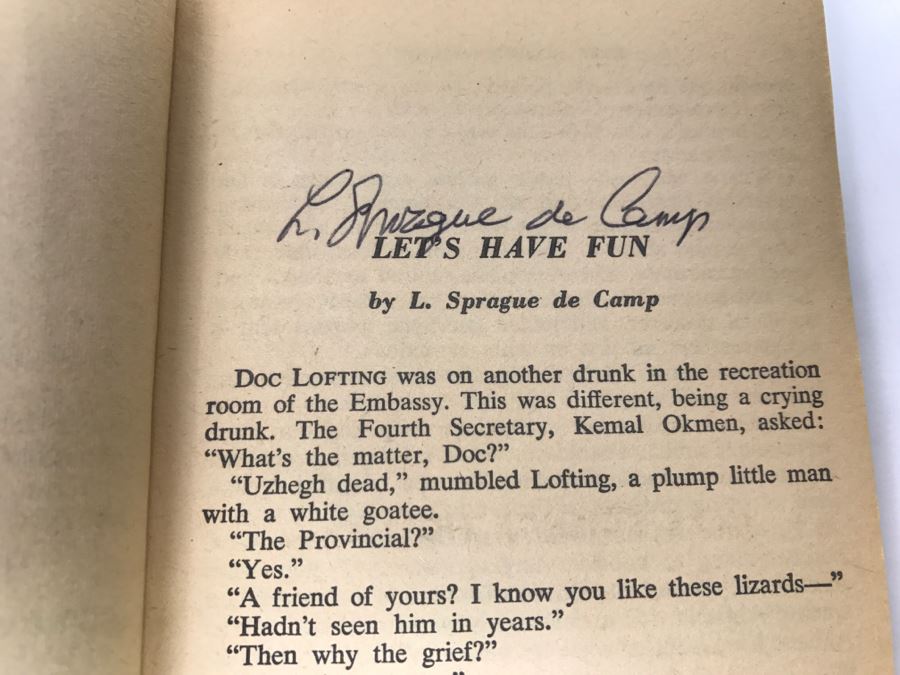 Signed First Printing 1963 Belmont Books Paperback Book Rare Science Fiction (Signed By L. Sprague De Camp, Algis Budrys And Robert Silverberg) [Photo 10]