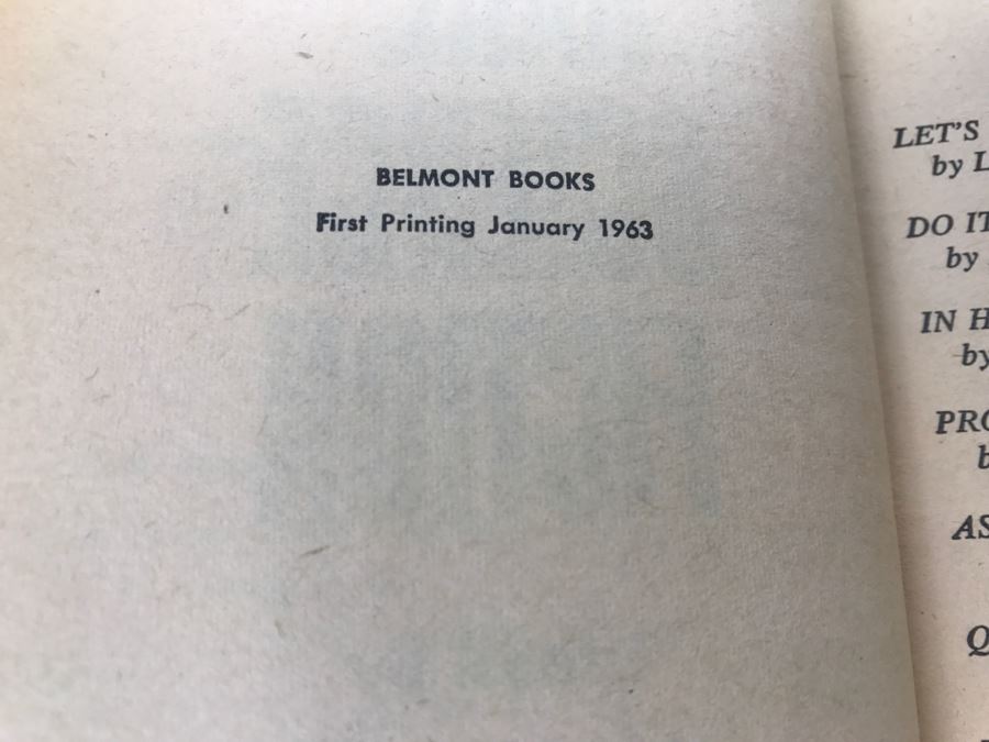 Signed First Printing 1963 Belmont Books Paperback Book Rare Science Fiction (Signed By L. Sprague De Camp, Algis Budrys And Robert Silverberg) [Photo 9]