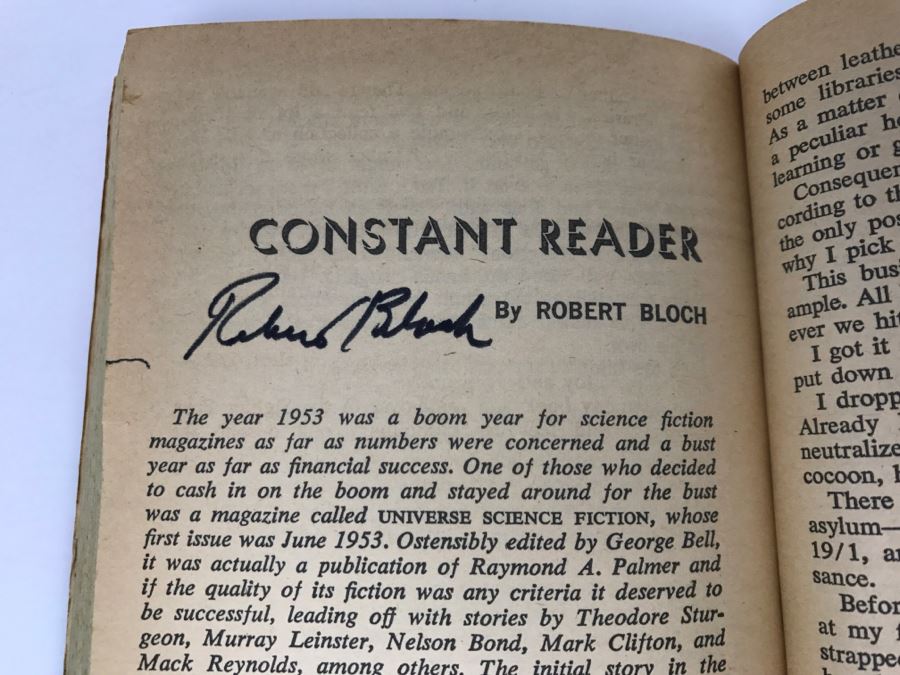 Signed First Printing 1971 Pyramid Books Paperback Book The Space Magicians Signed By Robert Bloch [Photo 8]